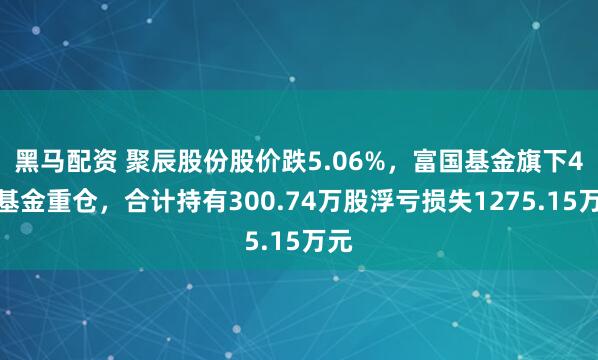 黑马配资 聚辰股份股价跌5.06%，富国基金旗下4只基金重仓，合计持有300.74万股浮亏损失1275.15万元