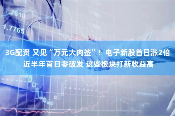 3G配资 又见“万元大肉签”！电子新股首日涨2倍 近半年首日零破发 这些板块打新收益高